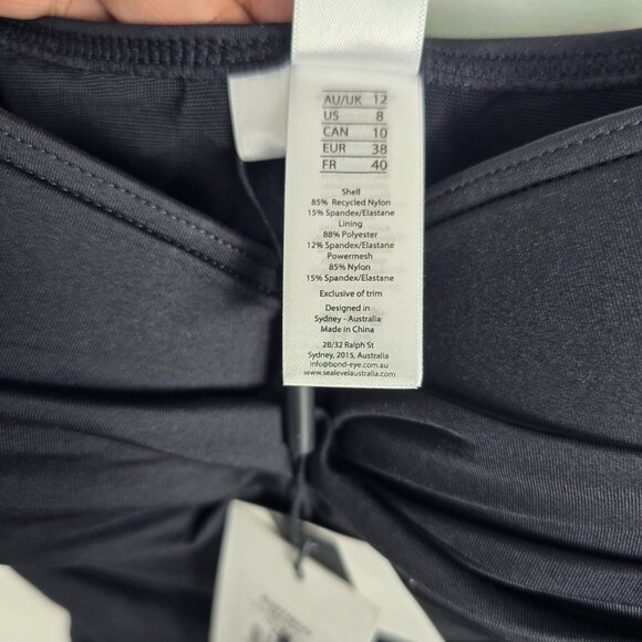 Sea Level Black Twist Front One Piece Swimsuit Women’s 8 Sustainable NWT - Picture 15 of 15